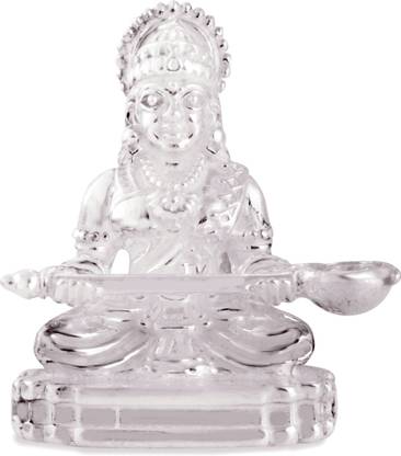 Osasbazaar Osasbazaar Sterling Silver Annapurna Devi Idol Statue - 90%-92.5% Pure BIS Hallmarked Decorative Showpiece  -  3.5 cm