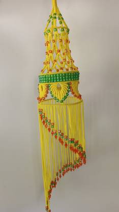 Salgaonkar Macrame Art Yellow Jhumar Style 1 Decorative Showpiece  -  114.3 cm