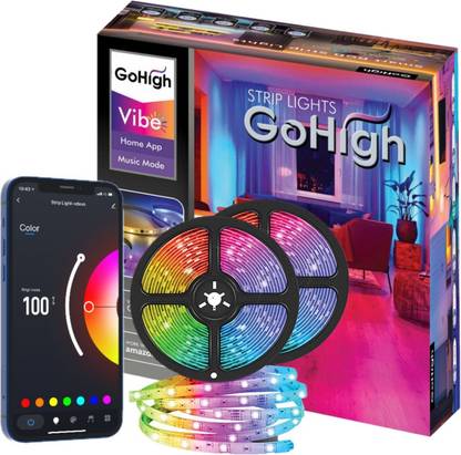 GOHIGH Smart WaterProof LED Strip Lights, 5m/16.4ft Wi-Fi Strip Light | Mobile App Control, Works with Alexa and Google Assistant | Music Sync | Multicolor Dimmable RGB Lights for Bedroom, Kitchen, TV, Party and Gaming Light Strip