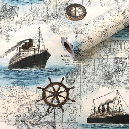 Flipkart SmartBuy 500 cm Wall Stickers Wallpaper Home Decoration Sailing Ship Self Adhesive Self Adhesive Sticker