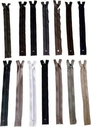 YKK EZFC Tailoring Zips 8inches (22 Cm) Length , Set of 100 gents shades Zips Used In Pants , Children Frocks , Plazos , Dresses, Ladies Suits Etc Multicolor Synthetic Open-ended Zipper Multicolor Metal, Nylon Open-ended Zipper
