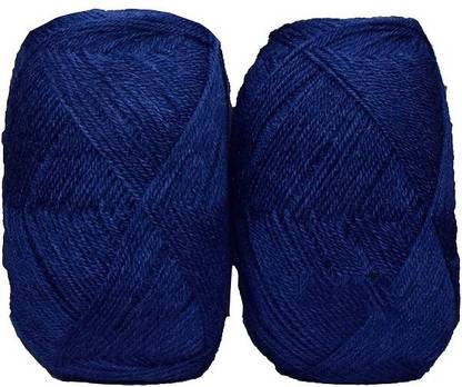 RCB Oswal Chirag Navy Blue (400 gm) Wool Ball Hand Knitting Wool/Art Craft Soft Fingering Crochet Hook Yarn, Needle Knitting Yarn Thread Shade no-27