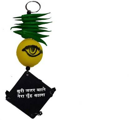 Pepino Nimbu Mirchi Nazar Battu for Evil Eye Protection Car Hanging Ornament