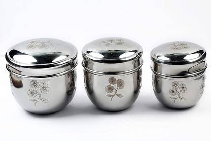 OFFER WORLD Steel Cookie Jar  - 1600 ml, 1100 ml, 800 ml