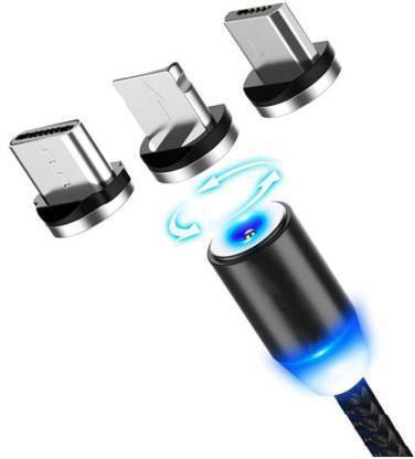 Motile Magnetic Charging Cable 1 m cable can charge android, iOS and Type C devices. All combined 3 in 1 power cord