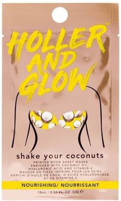 Holler and Glow Shake Your Coconuts Nourishing Printed Boob Sheet Mask .