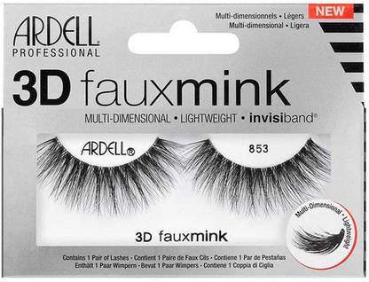 Ardell 3D FAUX MINK 853 BLACK - 67449 + Duo Clear Glue 1g Pack of 2 Number of piece 1
