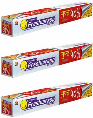 HINDALCO Freshwrapp Hindalco Aluminium Foil (6 Meter Pack) 33g + 17g (Pack of 3) Aluminium Foil