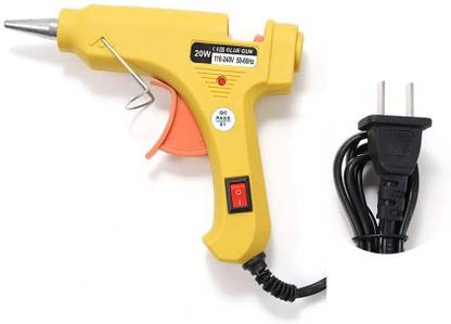 Pyzel Hot Glue Gun with 7 Glue Sticks, Craft Glue Gun, Removable Glue Gun?Glue Gun Mini, Hot Glue Gun with Glue Sticks for DIY Small Craft Projects and Home Quick Repairs (20 Watts, Yellow) Standard Temperature Corded Glue Gun