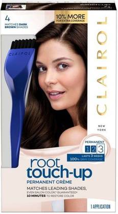 Clairol Root Touch-Up Permanent Hair Color 4 Dark Brown 1 kit , 4 Dark Brown