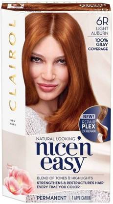 Clairol Nice'n Easy Permanent Hair Color 6R Light Auburn 1 Kit , 6R Light Auburn