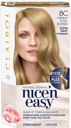 Clairol Nice'n Easy Permanent Hair Color 8C Medium Cool Blonde , 8C Medium Cool Blonde