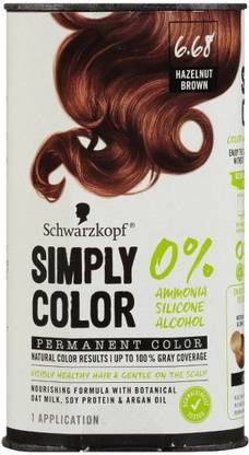 Schwarzkopf Simply Color Permanent Hair Color 6.68 Hazelnut Brown , Hazelnut Brown