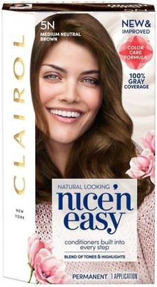 Clairol Nice'n Easy Permanent Hair Color 5N Medium Neutral Brown 1 Kit , 5N Medium Neutral Brown