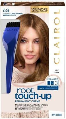 Clairol Root Touch-Up Permanent Hair Color Light Golden Brown 1 Kit , 6G Light Golden Brown-