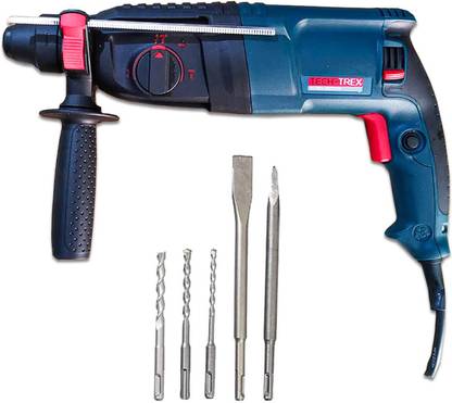 Tech Trex T2-26 26mm 2-Chisel, 3-SDS Drill Bits Rotary Hammer Drill