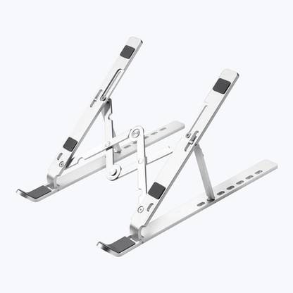 TECHEL TY-PTO-HP STAND Aluminium Laptop Stand for Table | Universal & Height Adjustable Lapdesks Compatible with All Laptops & Tablets up to 15.6 inch Steel Floor and Desk Stand Rotatable Laptop Stand with Adjustable Height Compatible with Universal Laptops