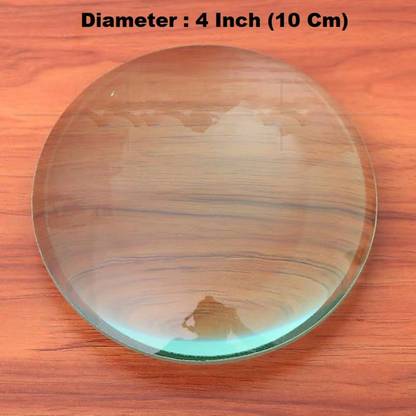 ERHIndia 4 Inch Magnifier Glass Convex Lens Focal Length : 20 cm Magnification 5X 10 cm Diameter Magnifying Glass Lens for Science Experiment Kits and Projects