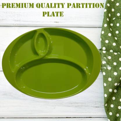 ZIDO Pack of 1 Premium Quality divider Plate with Gloss Finish. Sectioned Plate