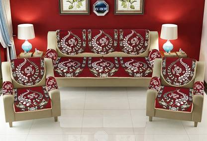 Multitex Cotton Floral 3+2 Seater Sofa Cover