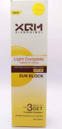XQM Sunscreen - SPF 50 Light complete white speed non sticky instant whitening spf 30 sunblock