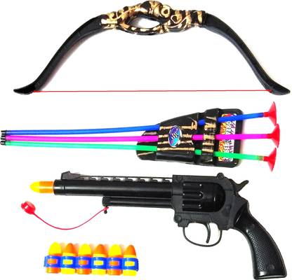 Dynamic Retail Global Gun Toys for Boys With Bullets, Archery Bows and Arrows With 3 Cup Suction Arrows & Quiver, Blaster Pistol Shooting Toy Set for Kids, Guns & Darts Target Sports Outdoor Children Games SJO89 Bows & Arrows