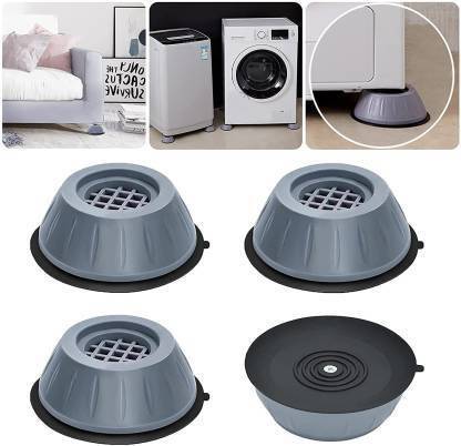 Krumate Washer Dryer Anti Vibration Pads with Suction Cup Feet, Washing Machine, Fridge , FurnitureLeveling Feet Anti Walk Pads Shock Absorber Furniture Lifting Base Luggage Trolley