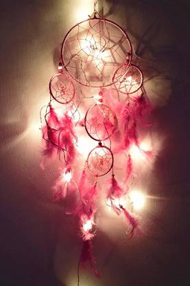 PNASGL Home Decor, Wall Hanging Handmade Pastel Wall Hanging for Bedroom Balcony Feather, Wool, Wood Dream Catcher