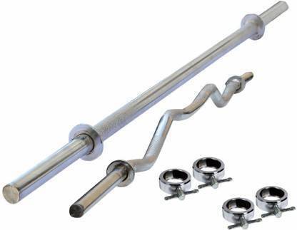 KNK 5 FT STRAIGHT ROD 3 FT ZIG ZAG ROD 19MM FOR CHEST BICEP WORKOUT Weight Lifting Bar