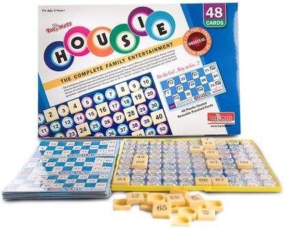Shree Varni Enterprise Housie Board Game with 48 Reusable Cards & Tile Fixable Board Game Educational Board Games