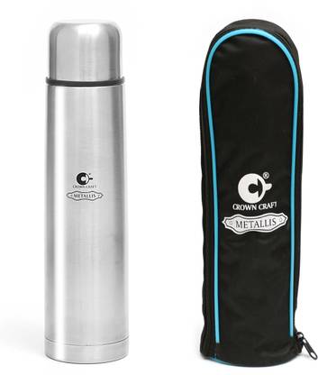 CROWN CRAFT Double Walled With Vacuum Insulation For Hot Or Cold Liquids 1000 ml Bottle