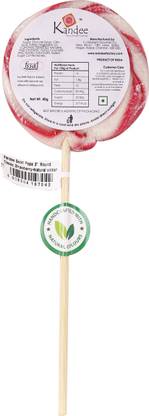 KANDEE KANES Swirl Pop 3" Round Natural Colour Candy Classic Strawberry Lollipop