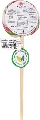 KANDEE KANES Swirl Pop 2.25" Round Natural Colour Candy Watermelon Twist Lollipop