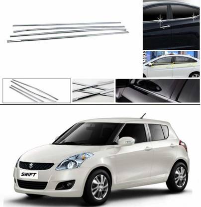 GOODSPECKER Window Garnish - Maruti Suzuki Swift ( Set of 4 Pc) Chrome Maruti Swift Front Garnish