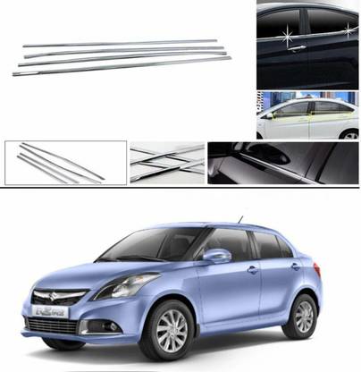 GOODSPECKER Window Garnish - Maruti Suzuki Swift Dzire ( Set of 4 Pc) Chrome Maruti Swift Dzire Front Garnish