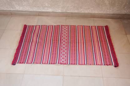 VVV BHUJODI Red Cotton Carpet