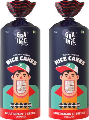 Grainic Organic Multigrain Super Cakes (With 7 Super Seeds) (Biggest Pack with 18 cakes/Pack) (Pack of 2) Cookie Cake Biscuit