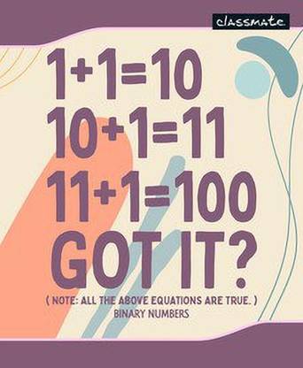 Classmate Binary Number Regular Notebook Square 0.5 cm 172 Pages