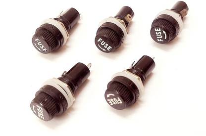 ERHIndia (Pack of 5 pcs) 5 X 20 mm Glass Fuse Holder 250V 3A 5A 10A 15A 20A 25A 30A 12mm Fuse Holder 5X20 PCB Panel Mount Fuse Holder Power Supply Electronic Hobby Kit