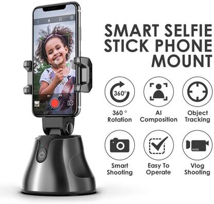 IBS Automatic 360 Degree Rotating Apai Genie, The Personal Smart Robot Cameraman, Photo & Video, Auto Face Tracking & Object Tracking Shooting Smartphone Mount Holder Bluetooth 3 Axis Gimbal for Mobile