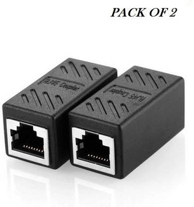 99Gems (PACK OF 2) DURABLE & STRONG SHIELDED 8P8C RJ45 COUPLER, ETHERNET CABLE ADSL EXTENSION JOINTER ADAPTER CONNECTOR, INLINE LAN FEMALE TO FEMALE EXTENDER PLUG COMPATIBLE WITH CAT7 CAT6 CAT5E CABLE Lan Adapter