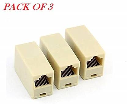 99Gems (PACK OF 3) RJ45 CAT5E CAT6 Couple Plug Network Ethernet LAN Cable Jointer Connector Adapter for Computer Cables & Connectors Lan Adapter Lan Adapter