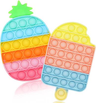 Zwhites pop it Fidget Toys, pop it Fidget Toy Set | pop its Fidget Toys, Fidget Toys pop it Rainbow, pop it Toy, | poppit Fidget Toy, Rainbow pop it, Push pop Bubble Fidget Toy ( Pineapple + Ice Cream)