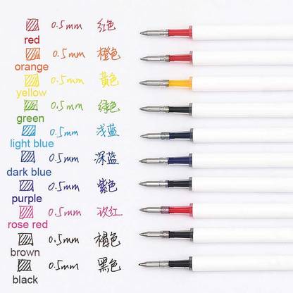 Kaco Pure Ink Refills for Kaco 10 colors Gel Pen Refill