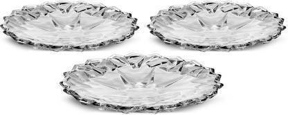 mHS MEET HANDICRAFTS Decorative Platter For Fruit Serving Pack Of 3 Quarter Plate Quarter Plate
