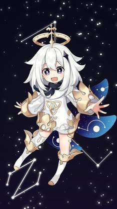Genshin Impact Paimon Loli Space Stars Matte Finish Poster Paper Print