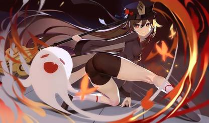Anime Girls Genshin Impact Ghost Hu Tao Genshin Impact Matte Finish Poster Paper Print