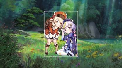 Genshin Impact Anime Girls Picture In Picture Loli Matte Finish Poster Paper Print