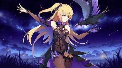 Genshin Impact Fischl Genshin Impact Blonde Green Eyes Twintails Matte Finish Poster Paper Print