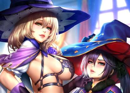 Mona Genshin Impact Lisa Genshin Impact Genshin Impact Neoartcore Artist Hd Matte Finish Poster Paper Print